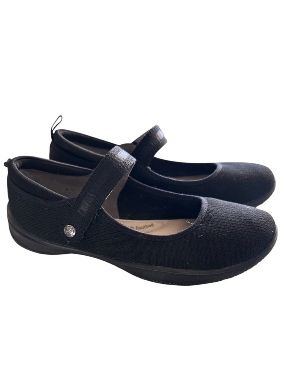 JSport Jambu Mary Jane Flats Shoes Black Mesh Memory Foam Women's Size 9M